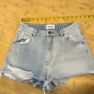 Rollas light denim shorts